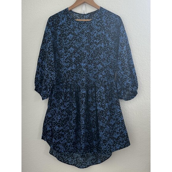 Walter Baker Dress Womens 8 Geo Print Long Sleeve Keyhole Lightweight Resort‎ - Picture 1 of 11